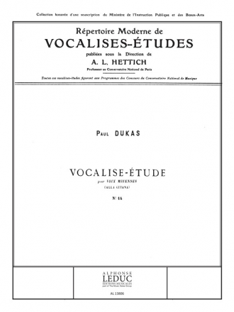 VOCALISE-ETUDE NO.14 POUR VOIX MOYENNES REPERTOIRE MODERNE DE VOCALISE-ETUDES