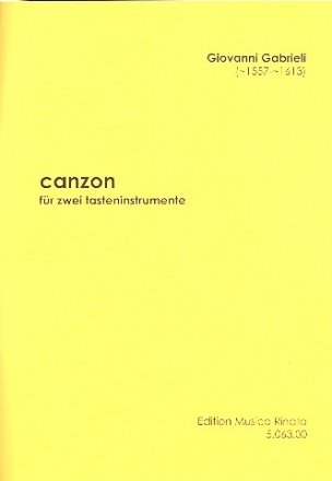 Canzon fr 2 Tasteninstrumente Spielpartitur