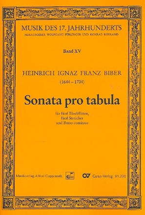Sonata pro tabula fr 5 Blockflten (SSATB), 5 Streicher und Bc Partitur