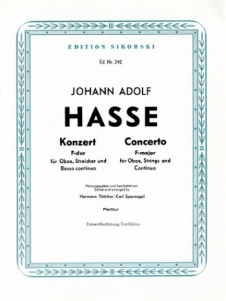Konzert F-Dur fr Oboe, Streicher und Bc Partitur