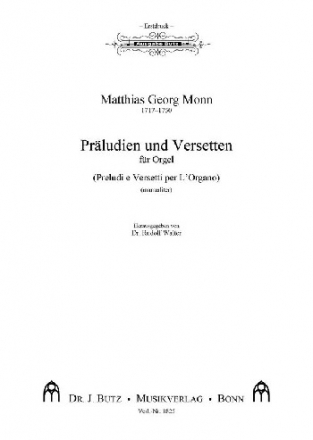 Prludien und Versetten fr Orgel (manualiter)
