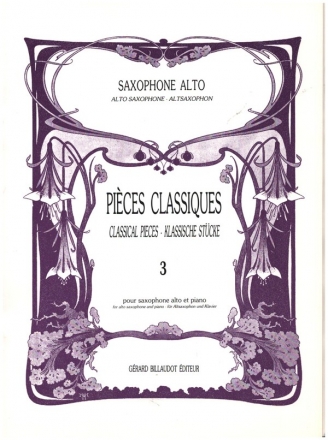 Pices classiques vol.3 pour saxophone alto et piano