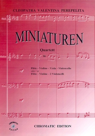 Miniaturen für Flöte, Violine, Viola und Violoncello, Partitur und Stimmen