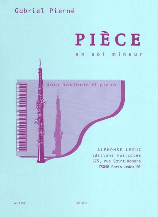 Pice en sol mineur pour hautbois et piano