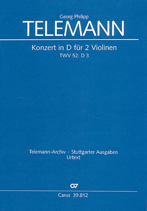 KONZERT D-DUR TWV52:D3 FUER 2 SOLOVIOLINEN, 2 VIOLONEN, VIOLA UND BC,  PARTITUR