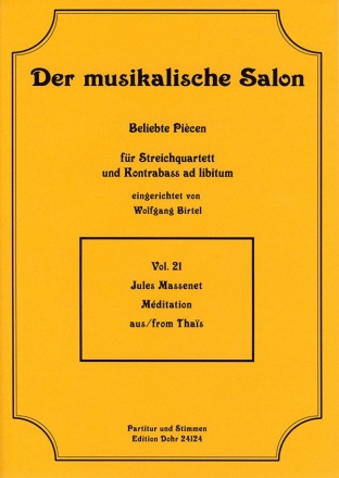 Meditation aus Thais fr Streichquartett und Kontraba ad lib.,  Partitur und Stimmen