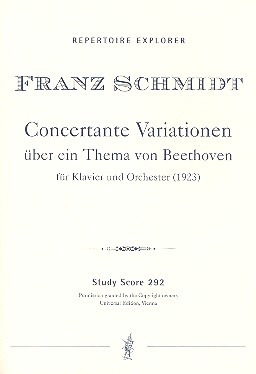 Konzertante Variationen ber ein Thema von Beethoven fr Klavier und Orchester,   Studienpartitur