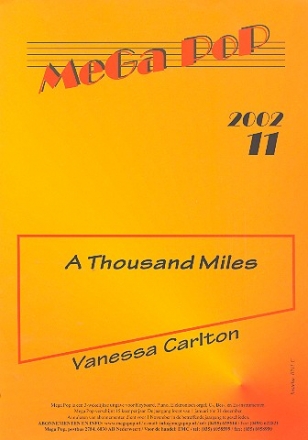 A Thousand Miles fr C-Instrument und Gesang mit Akkorden Einzelausgabe