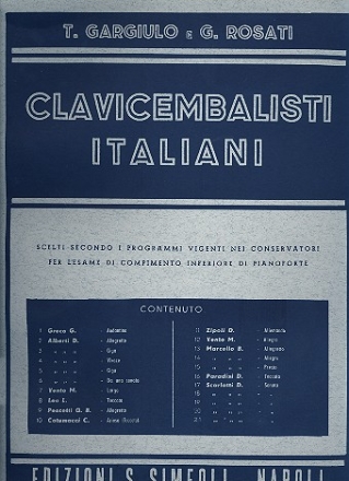 Clavicembalisti italiani 21 composizioni per clavicembalo