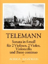 Sonate f-Moll TWV44:32 fr 2 Violinen, 2 Violen, Violoncello und Bc Partitur und Stimmen