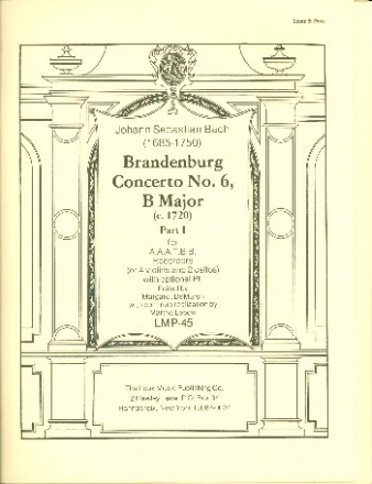 Brandenburg Concerto B Major no.6 (part 1) for 6 recorders (AAATBB) score