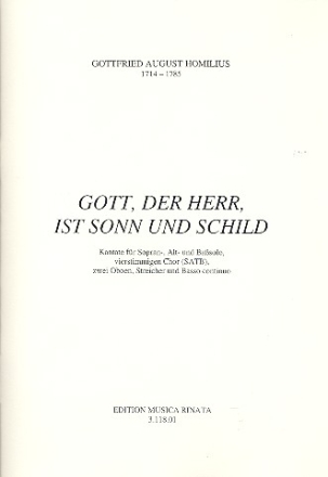 Gott der Herr ist Sonn und Schild fr Soli (SAB), Chor, 2 Oboen, Streicher und Bc,    Partitur