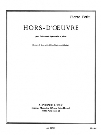 HORS-D'OEUVRE POUR INSTRUMENTS A PERCUSSION ET PIANO