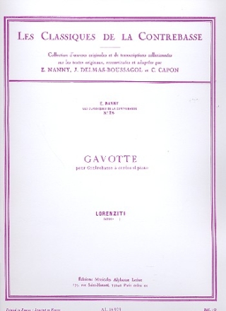 Gavotte pour contrebasse  cordes et piano