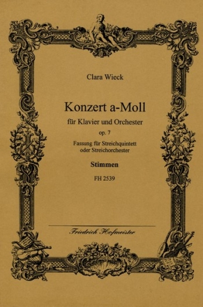 Konzert a-Moll op.7 fr Klavier und Orchester fr Klavier, 2 Vl, Va, Vc, Kb Stimmen