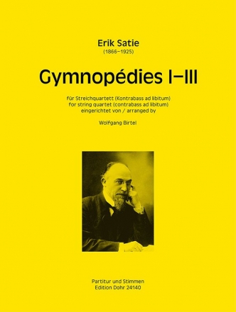 Gymnopdies 1-3 fr Streichquartett Partitur und Stimmen