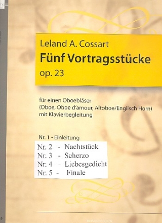 5 Vortragsstcke op.23  fr Oboenspieler und Klavier (Set mit 5 Heften)
