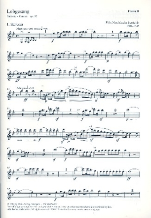 Sinfonie Nr.2 op.52 fr Soli, Chor und Orchester Flte 2