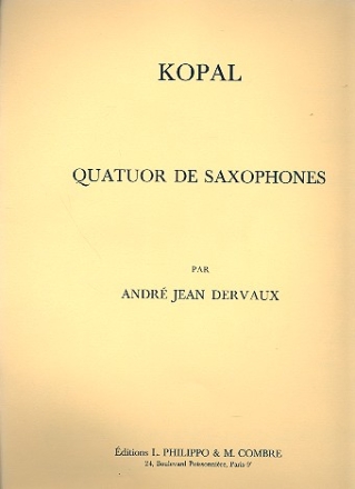 Kopal pour 4 saxophones (SATB),  parties