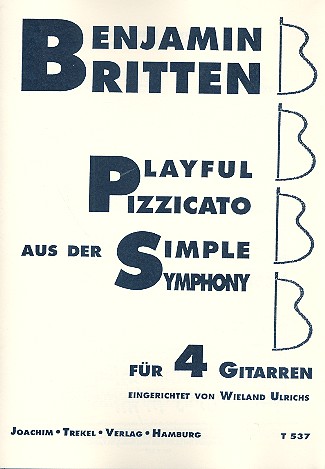 Playful Pizzicato aus der Simple Symphony fr 4 Gitarren Partitur und 4 Stimmen