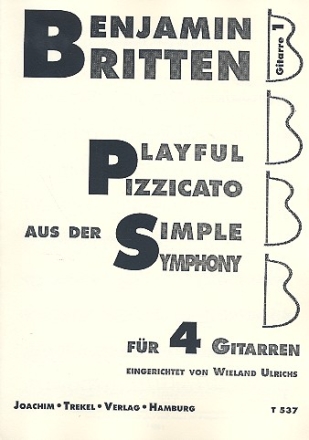 Playful Pizzicato aus der Simple Symphony fr 4 Gitarren Gitarre 1