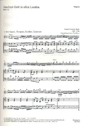 Jauchzet Gott in allen Landen Kantate Nr.51 BWV51 Orgel