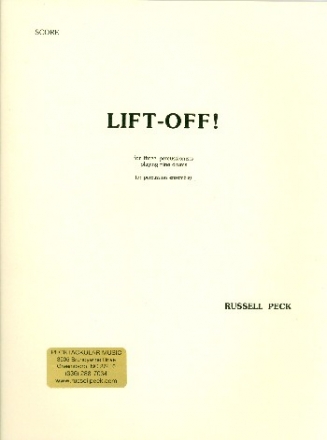 Lift-off for 3 percussionists playing 9 drums (percussion ensemble) score and parts