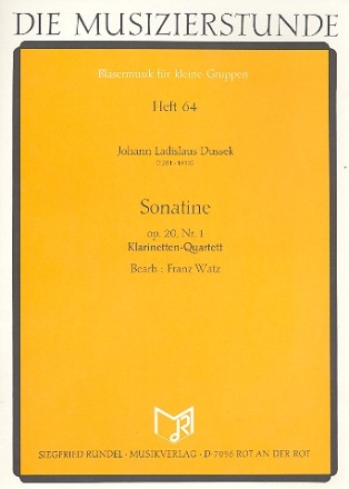 Sonatine op.20,1 fr 4 Klarinetten Partitur und Stimmen