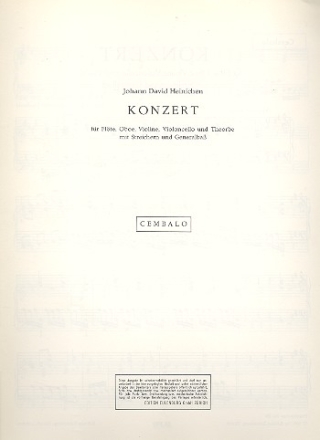 Konzert fr Flte, Oboe, Violine, Theorbe, Streicher und Bc Cembalo