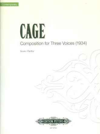 Composition for 3 voices for any 3 or more instruments encompassing the ranges given,  Score