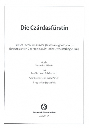 Die Csardasfrstin groes Potpourri fr gem Chor und Klavier Chorpartitur Sopran/Alt