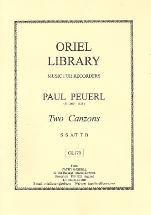 2 Canzons for 5 recorders (SSATB),  score and parts
