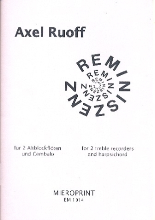 Reminiszenz fr 2 Altflten und Cembalo Partitur und Stimmen