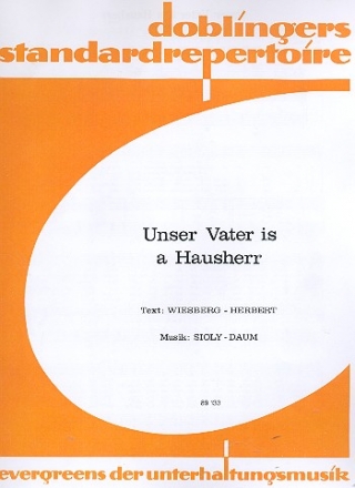 Unser Vater is a Hausherr Alt-Wiener Duett Einzelausgabe