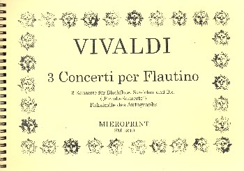 3 concerti per flautino RV443-445 fr Blockflte und Klavier Faksimile