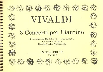 3 Concerti per Flautino RV443-445 fr Blockflte und Klavier Faksimile
