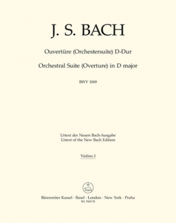 OUVERTURE BWV1069 SUITE D-DUR FUER ORCHESTER,  VIOLINE 1 GRUESS, HANS, ED