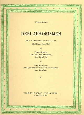 3 Aphorismen fr 2 Akkordeons mit Manual 1 und 3 Partitur