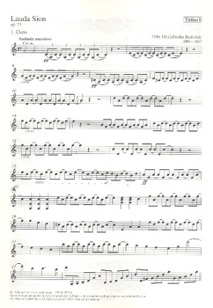 Lauda Sion op.73 fr Soli (SATB), Chor und Orchester Violine 1