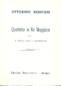 Quartetto re maggiore per 2 violini, viola e violoncello partitura