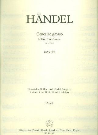 Concerto grosso D-Dur op.6,5 HWV323 fr Orchester Oboe 1