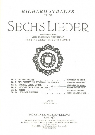 Susle liebe Myrte op. 68,3 G-Dur fr tiefe Singstimme und Klavier