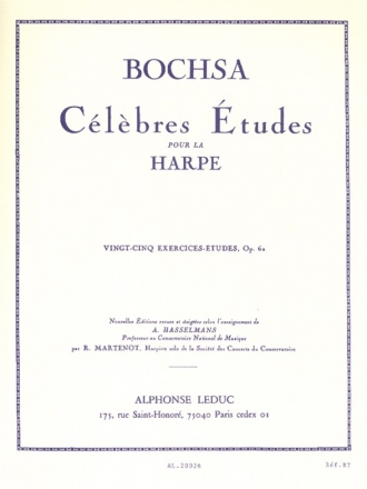 25 exercices etudes op.6a (Clbres tudes) pour harpe