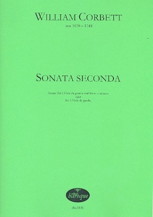 Sonata seconda fr 2 Viole da gamba und Bc oder 3 Viole da gamba Partitur und Stimmen