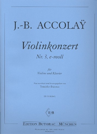 Konzert e-Moll Nr.3 fr Violine und Klavier