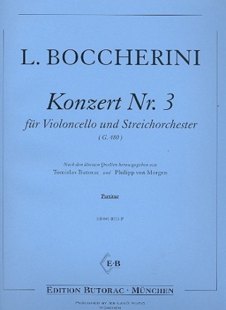 Konzert Nr.3 fr Violoncello und Streichorchester, Partitur