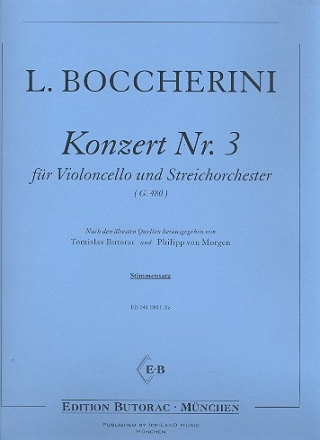 Konzert Nr.3 fr Violoncello und Streichorchester, Stimmensatz (Solo-Vc, 5--5-3-5)