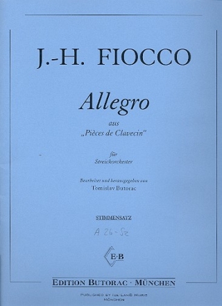 Allegro fr Streichorchester Stimmensatz klein (3-3-2-3) Butorac, T., Bearb.