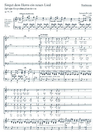 Singet dem Herrn ein neues Lied op.99,10 fr gem Chor und kleines Orchester,    Klavierauszug (tsch/dt)