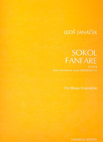 Sokol Fanfare for 9 trumpets, 2 tenor tubes, 2 bass trumpets and timpani,  score and parts First movement from sinfonietta